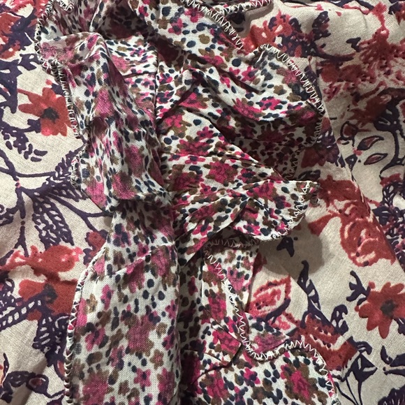 NWT SAYLOR Laci Mini Dress Pink Floral Combo Puff Sleeve Ruffle Mixed Print LRG - Picture 11 of 12
